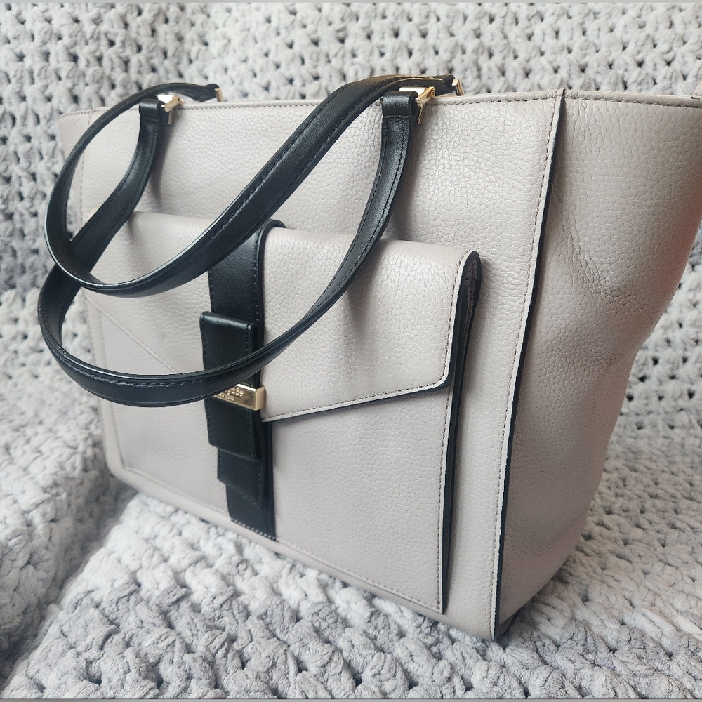 NWT Kate Spade Jenise Parchment Drive Mousfro/bl Light grey Purse